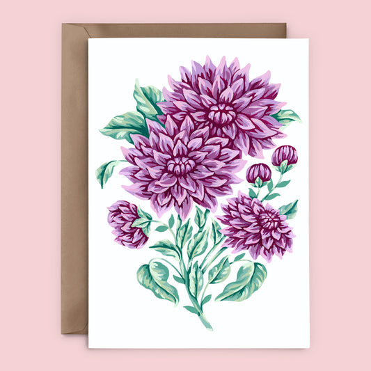 Mia Whittemore_Dahlia Floral Greeting Card