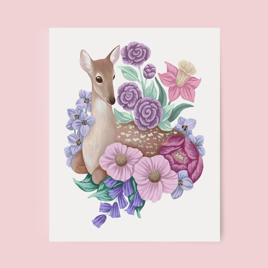 Mia Whittemore_Deer Floral Art Print