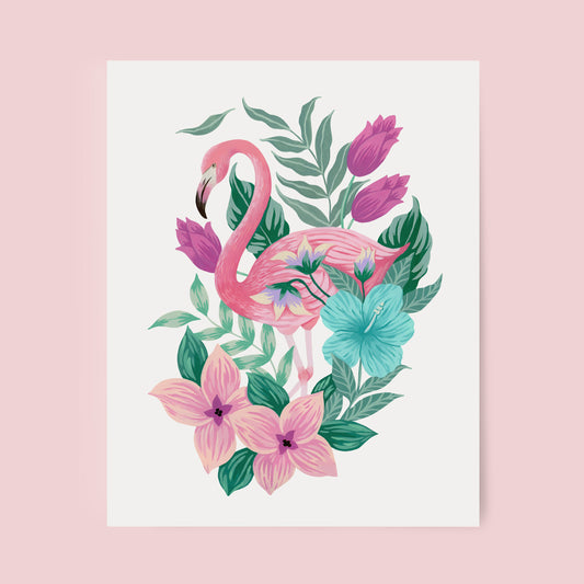 Mia Whittemore_Flamingo Floral Art Print