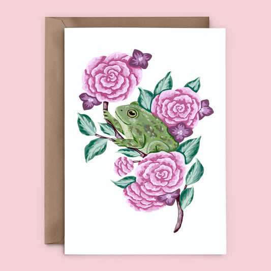 Mia Whittemore Frog Floral Greeting Card