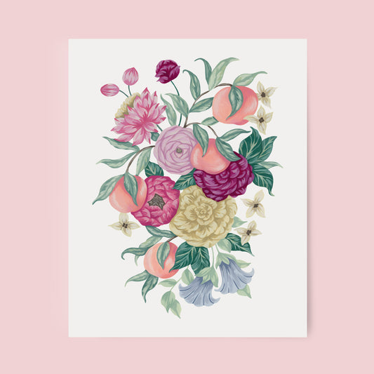 Mia Whittemore_Peach Floral Art Print