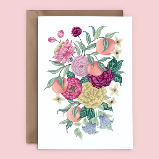 Mia Whittemore Peach Floral Greeting Card
