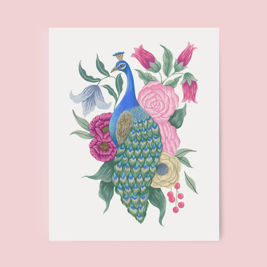 Mia Whittemore_Peacock Floral Art Print