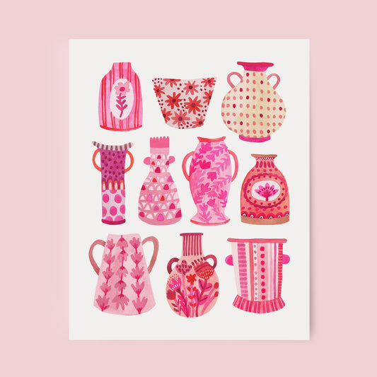 Pink Vase Collection Art Print