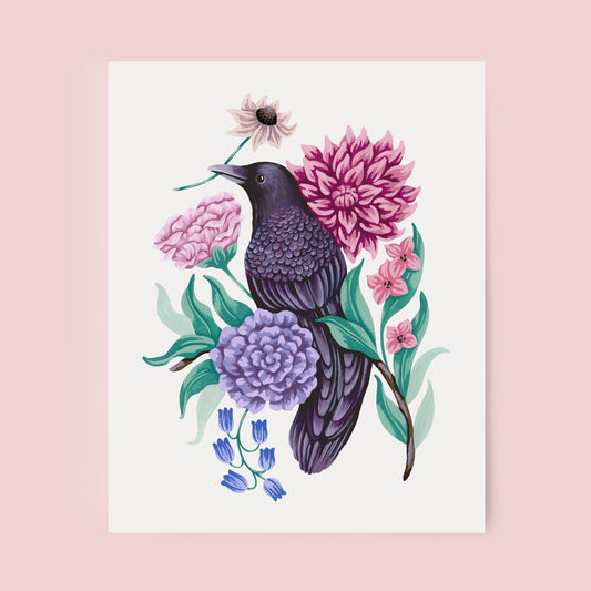Mia Whittemore_Raven Floral Art Print