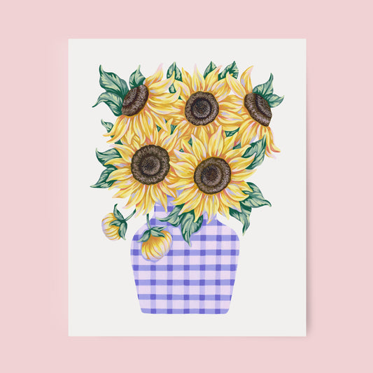 Mia Whittemore_Sunflowers in Vase Art Print