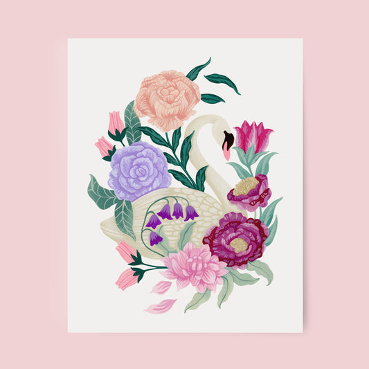 Mia Whittemore_Swan Floral Art Print