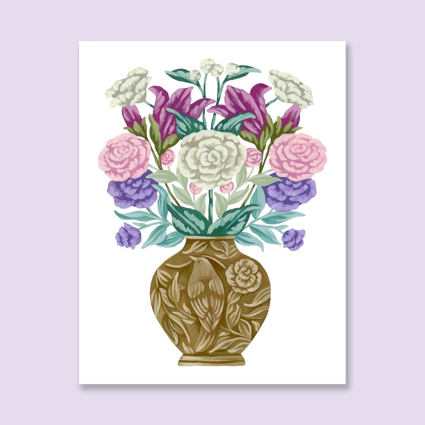 Brass Vase with Flowers Art Print