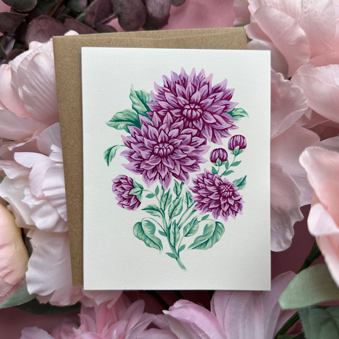 Dahlia Flower Greeting Card