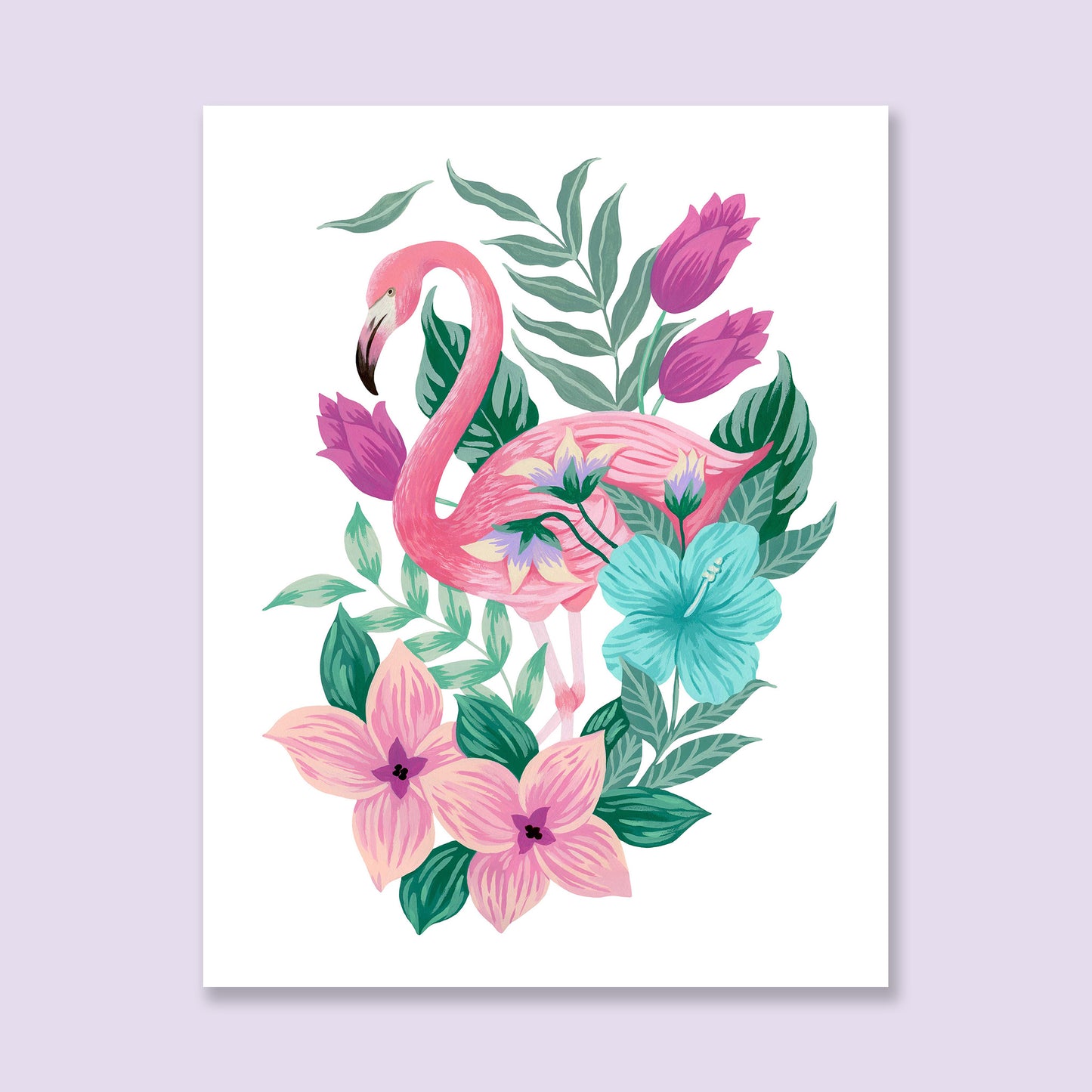 Flamingo Flower Art Print