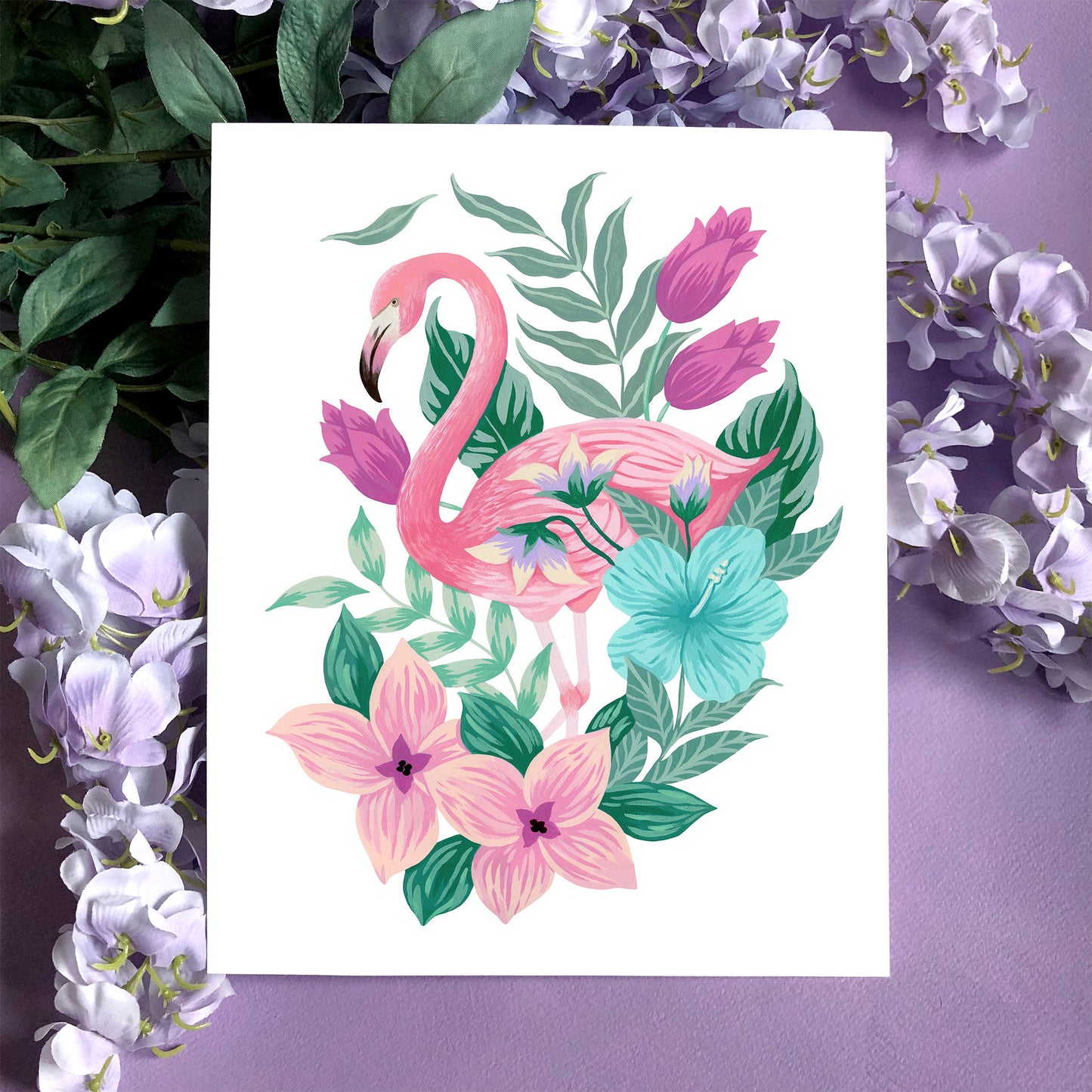 Flamingo Flower Art Print