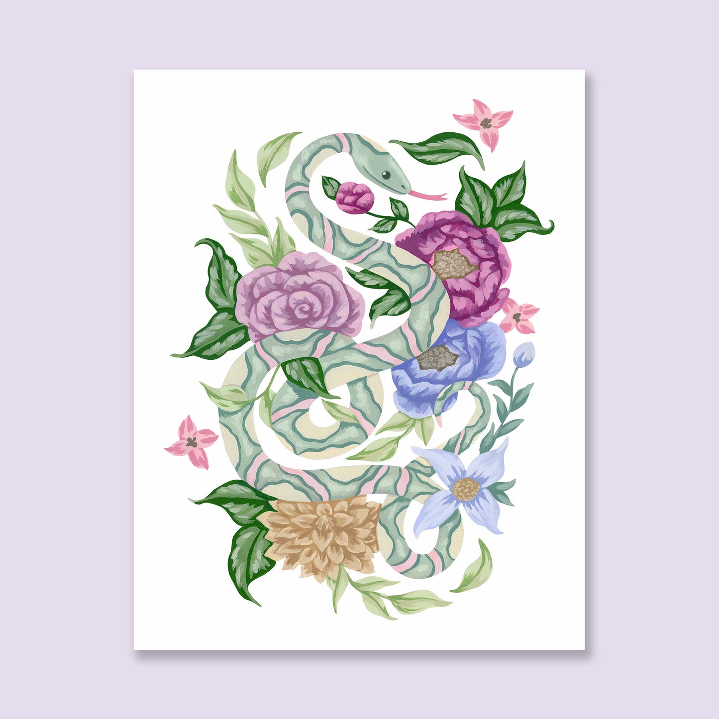 Snake Flower Art Print