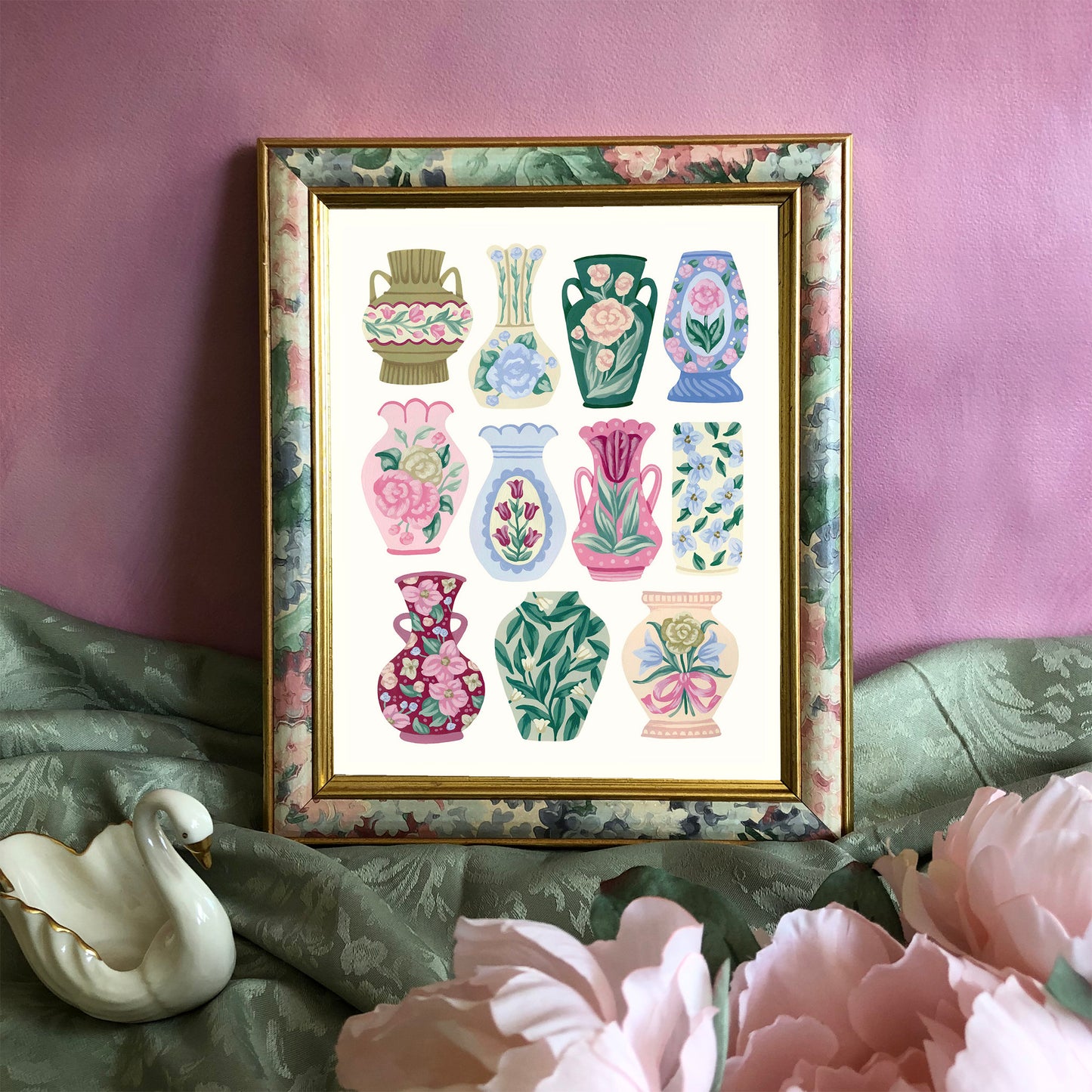 Colorful Vase Collection Art Print