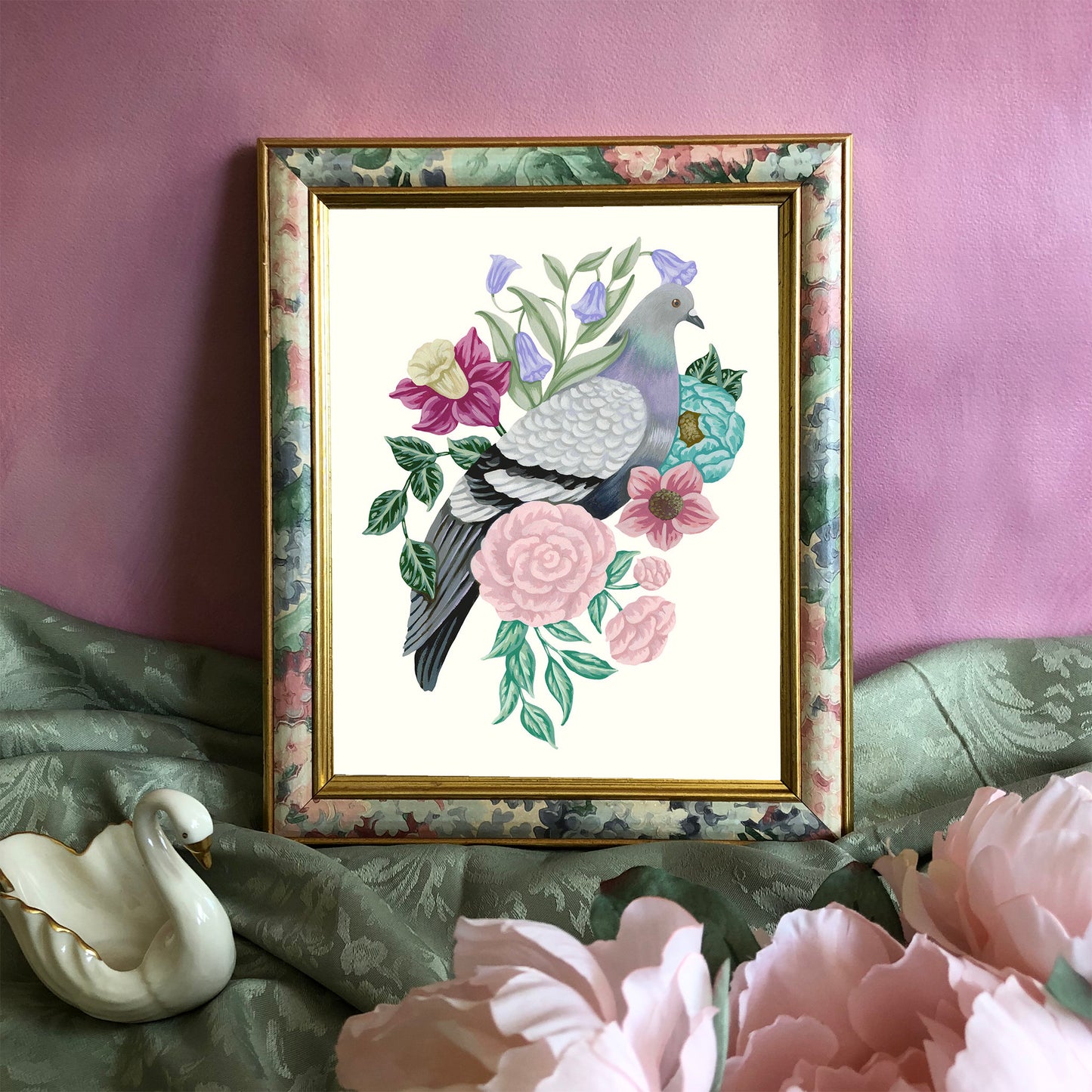 Pigeon Flower Art Print