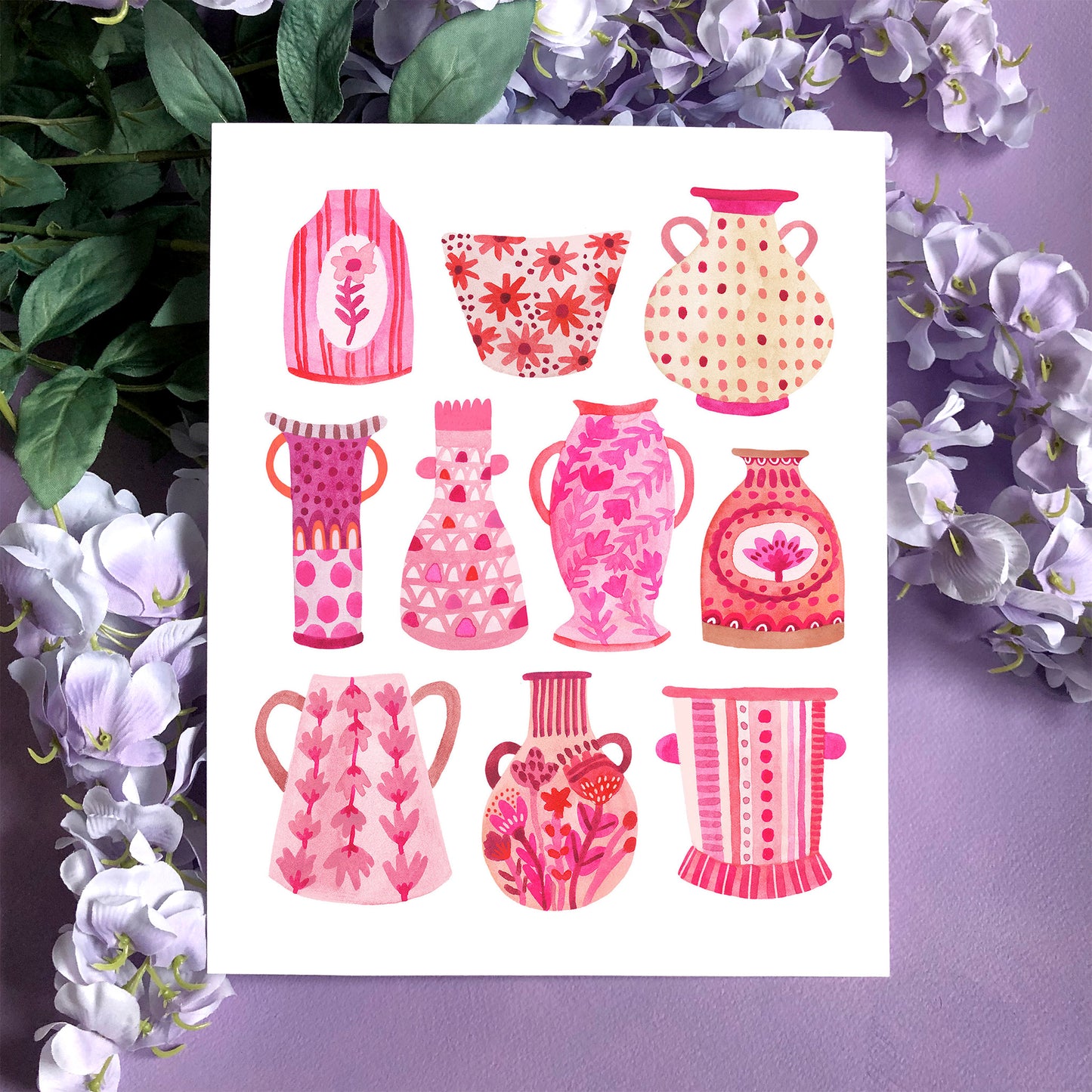 Pink Vases Art Print