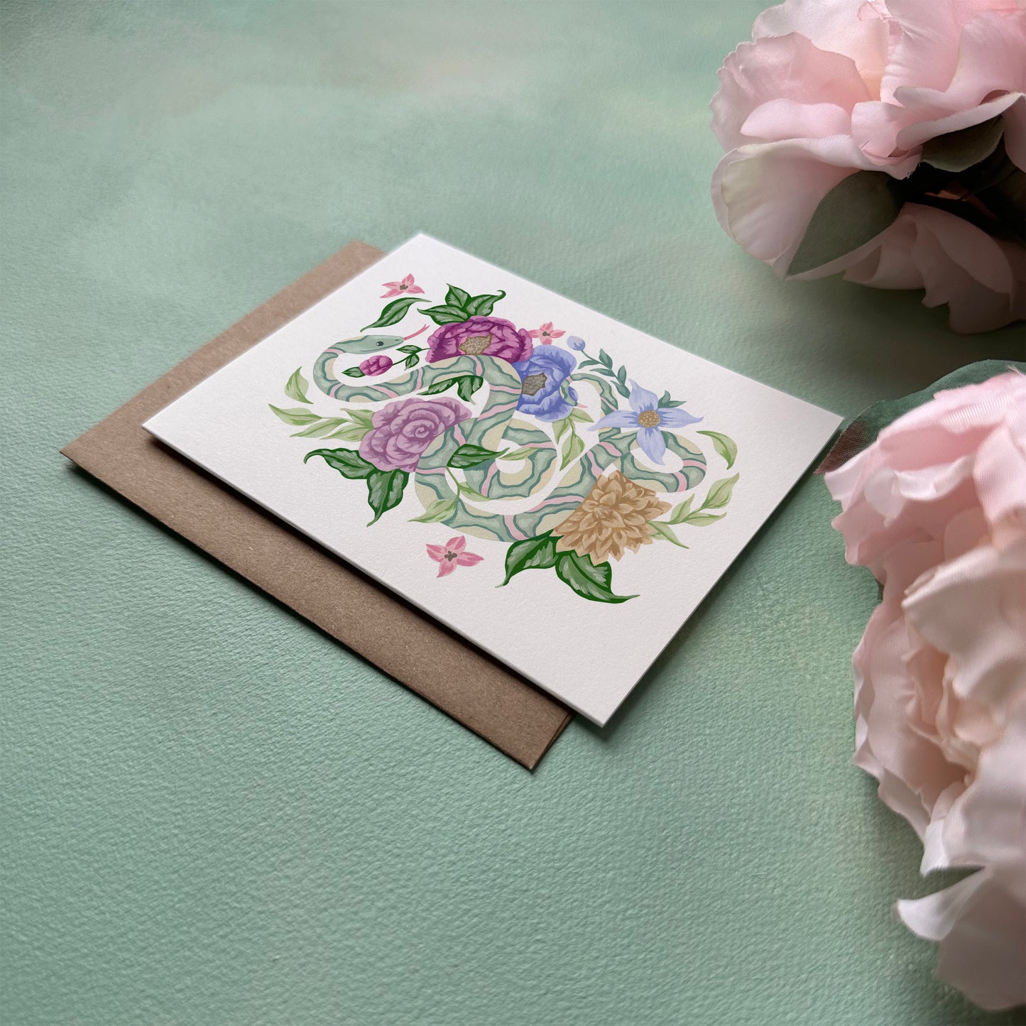Snake Flower Greeting Card