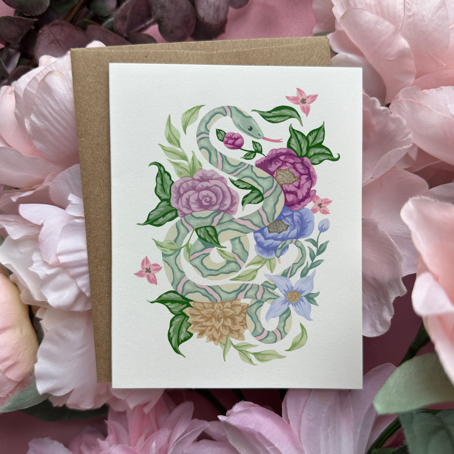 Snake Flower Greeting Card
