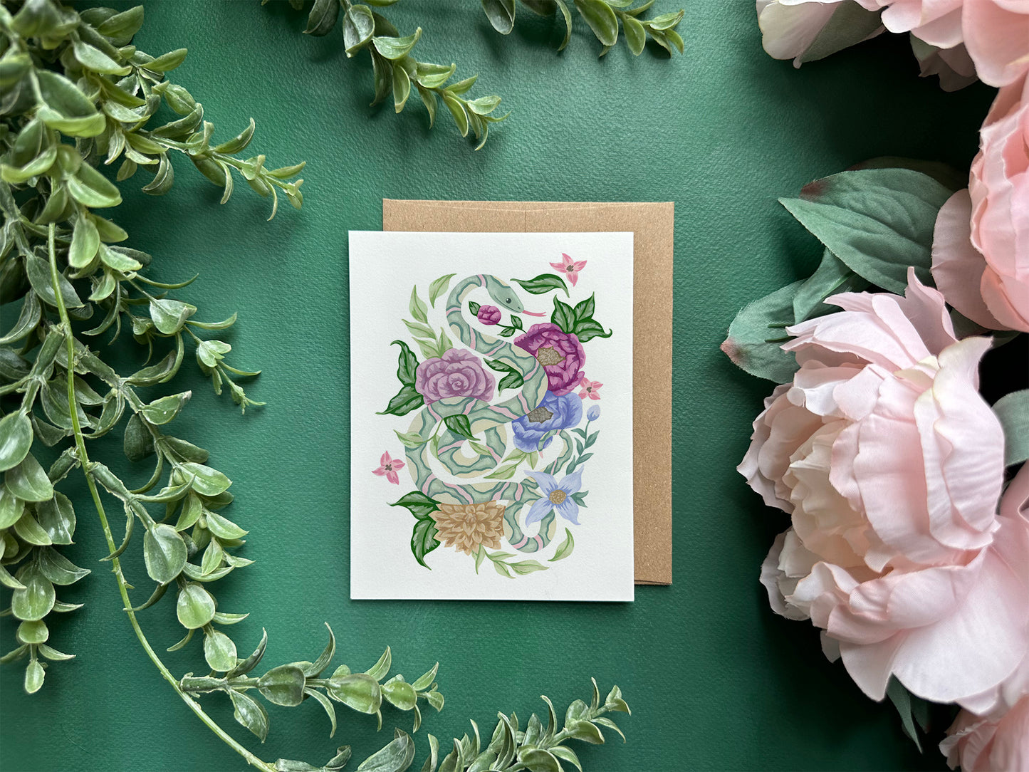 Snake Flower Greeting Card