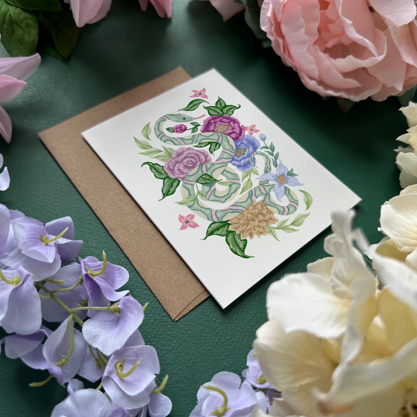 Snake Flower Greeting Card