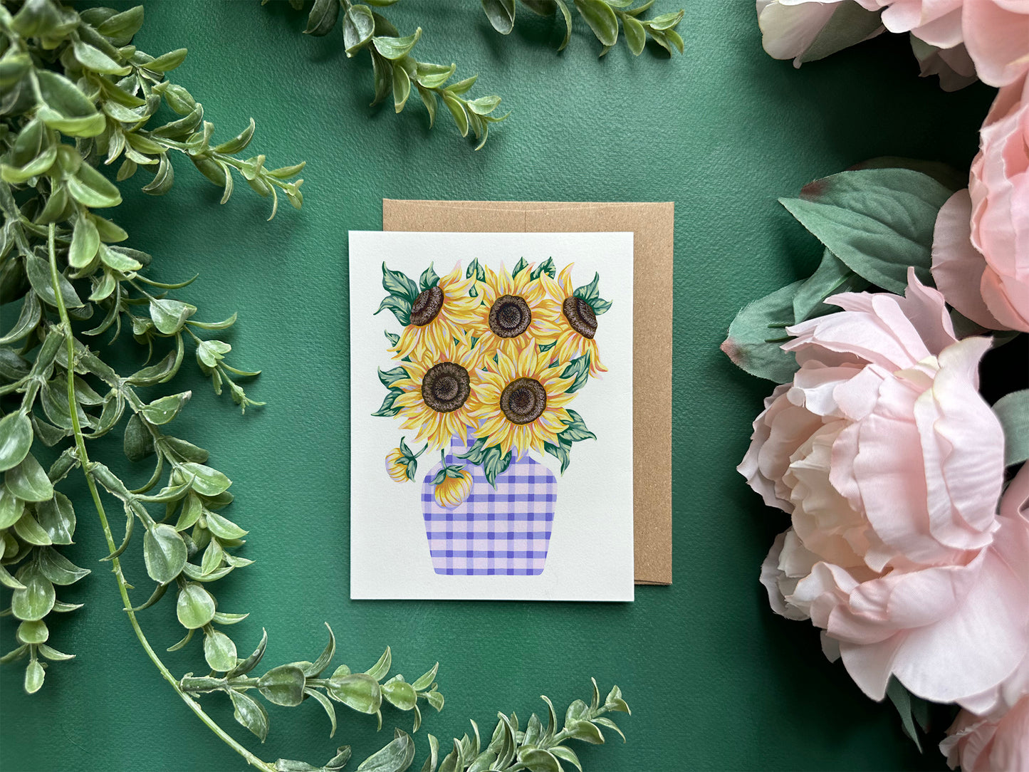Sunflowers in Vase Greeting Card