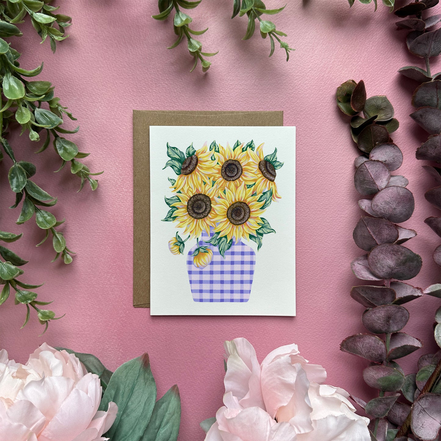 Sunflowers in Vase Greeting Card