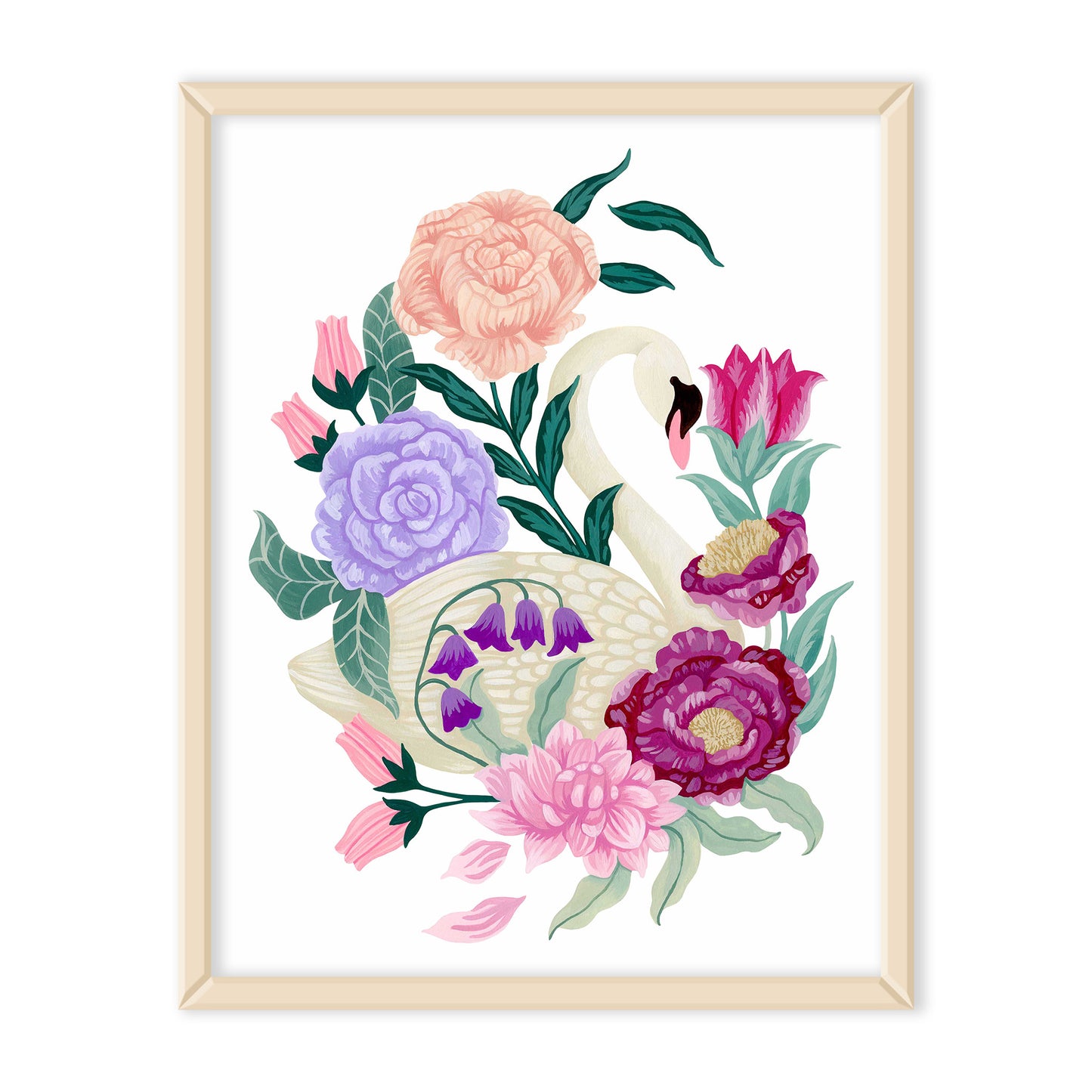 Swan Flower Art Print