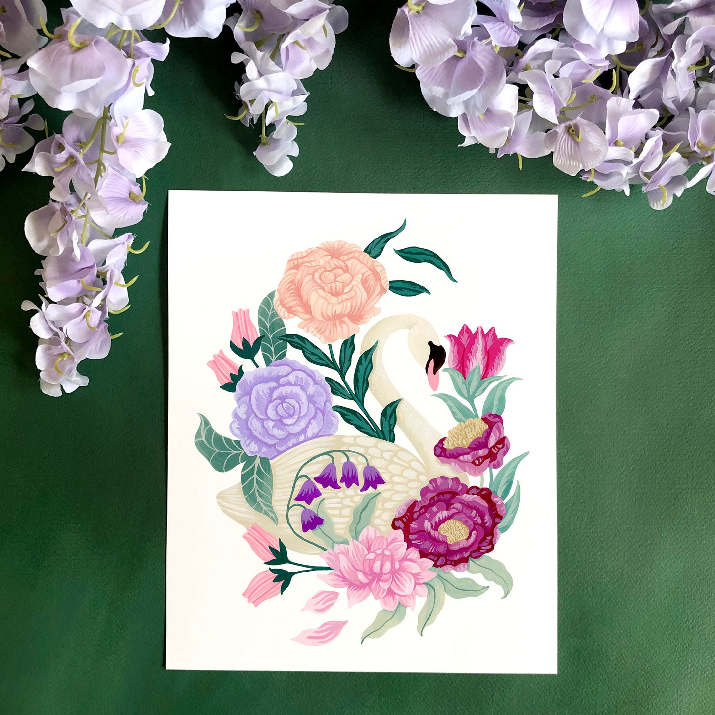 Swan Flower Art Print