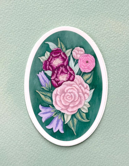 Green Floral Sticker