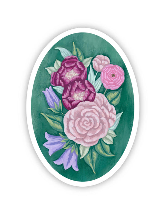 Green Floral Sticker