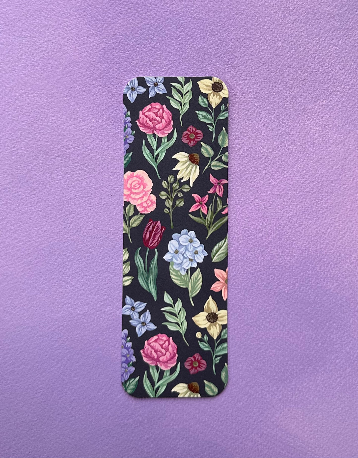 Dark Floral Bookmark