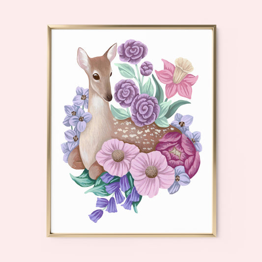 Mia Whittemore Deer Floral Frame