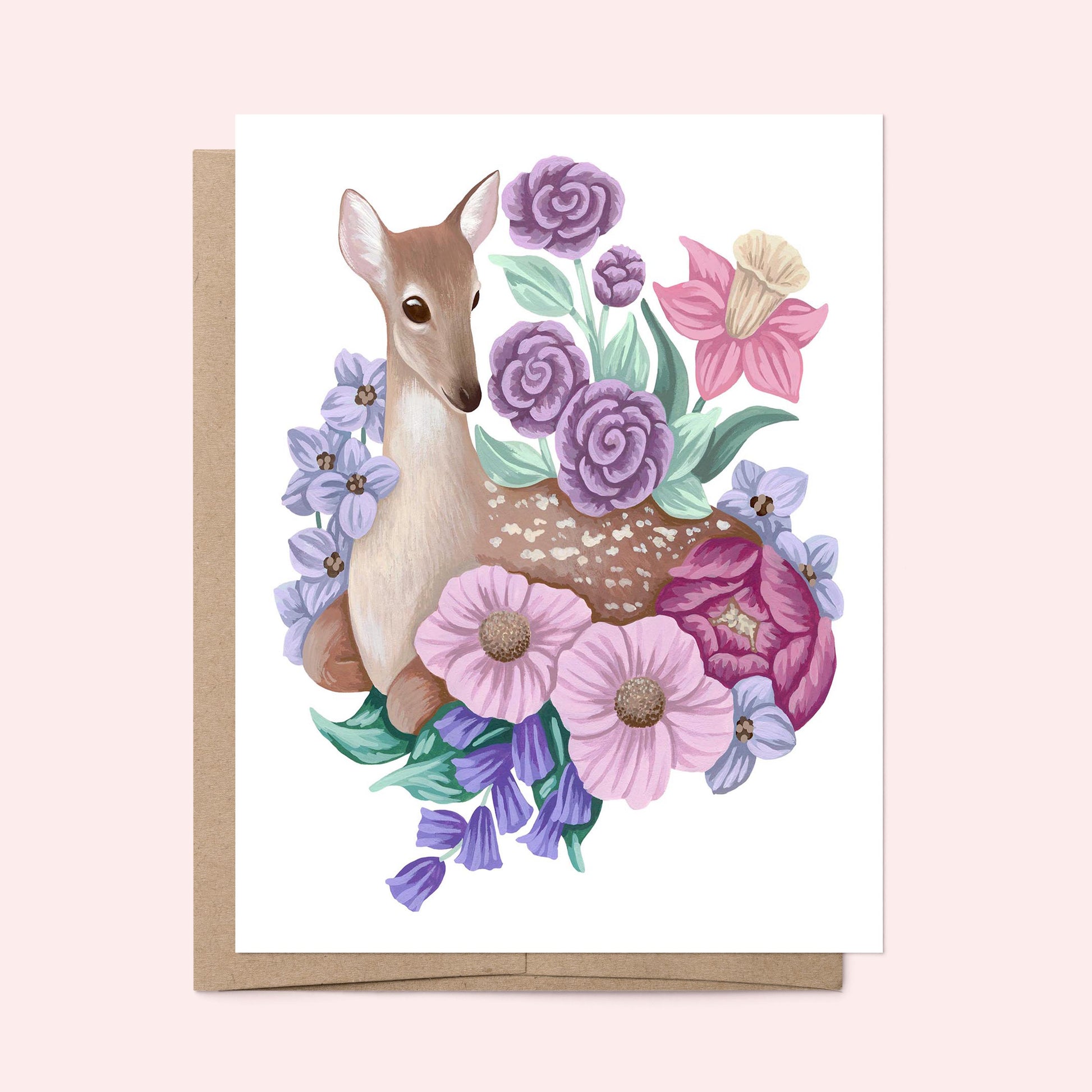 Mia Whittemore Deer Floral Greeting Card