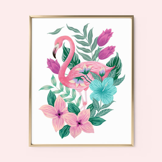 Mia Whittemore Flamingo Floral Frame