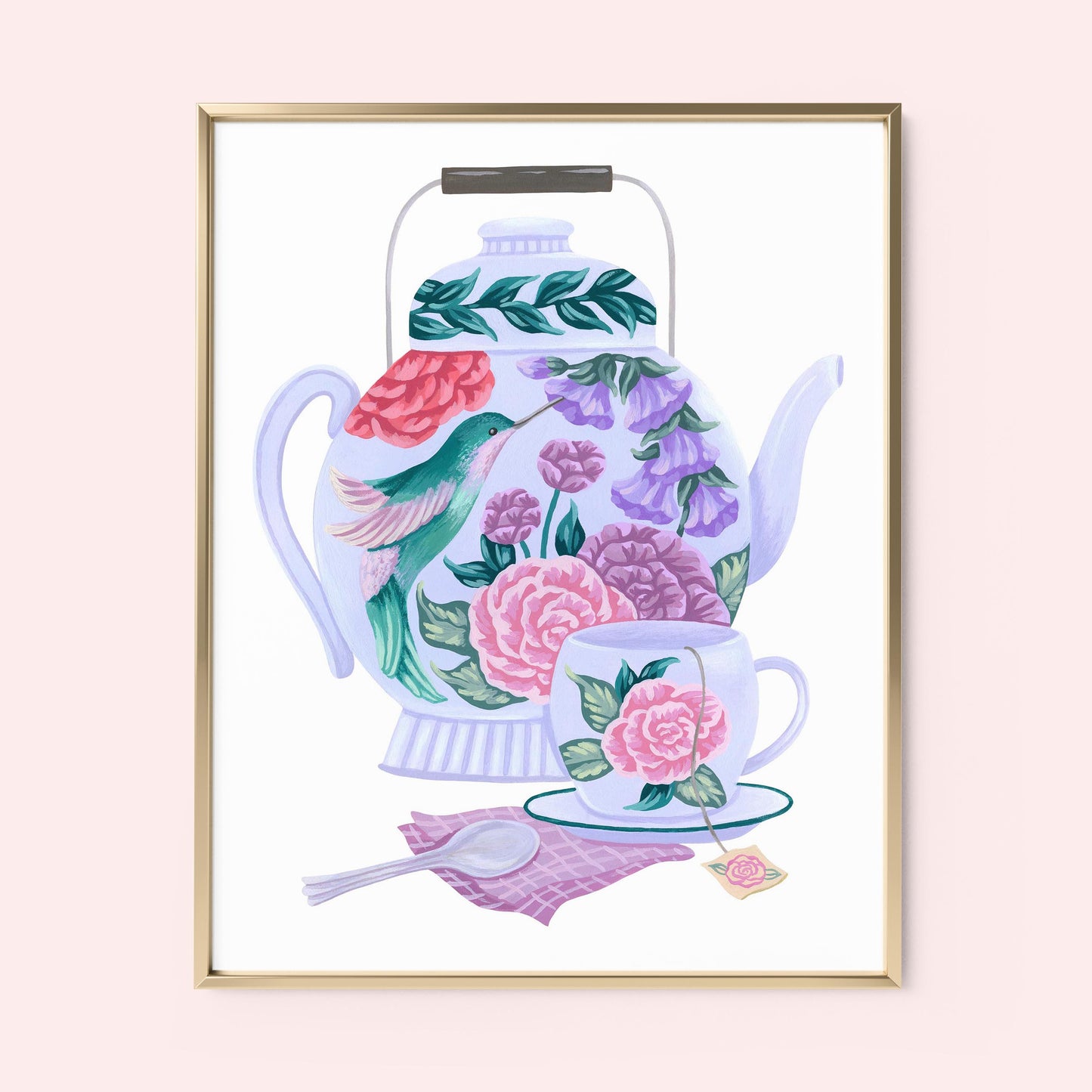 Mia Whittemore Hummingbird Tea Set Frame