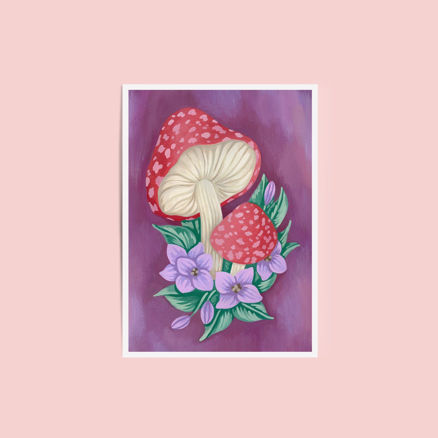 Mia Whittemore Mushroom with Flowers Mini Art Print