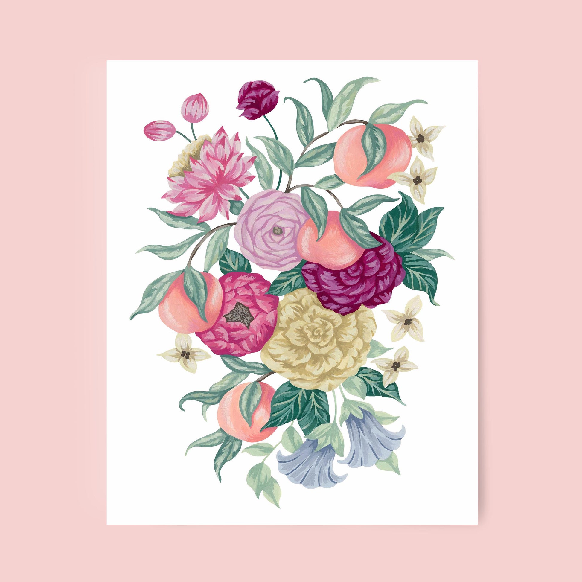 Mia Whittemore Peach Floral Art Print