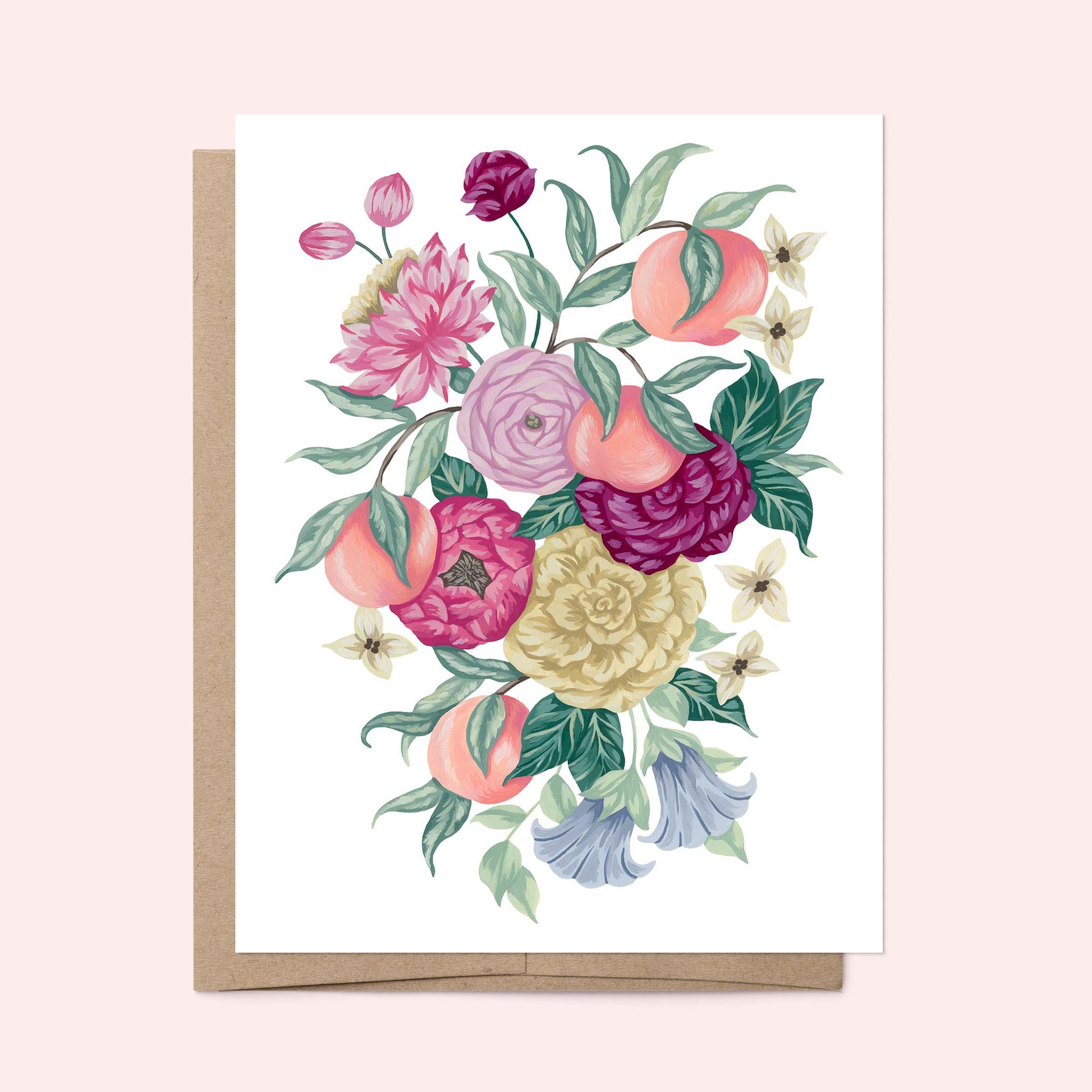 Mia Whittemore Peach Floral Greeting Card