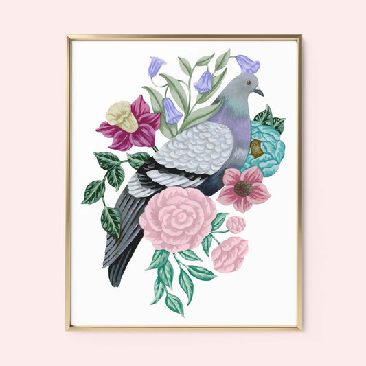 Mia Whittemore Pigeon Floral Frame