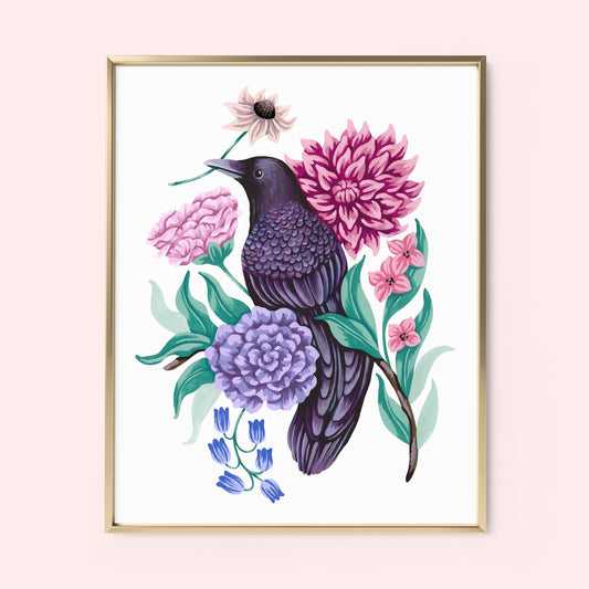 Mia Whittemore Raven Floral Frame