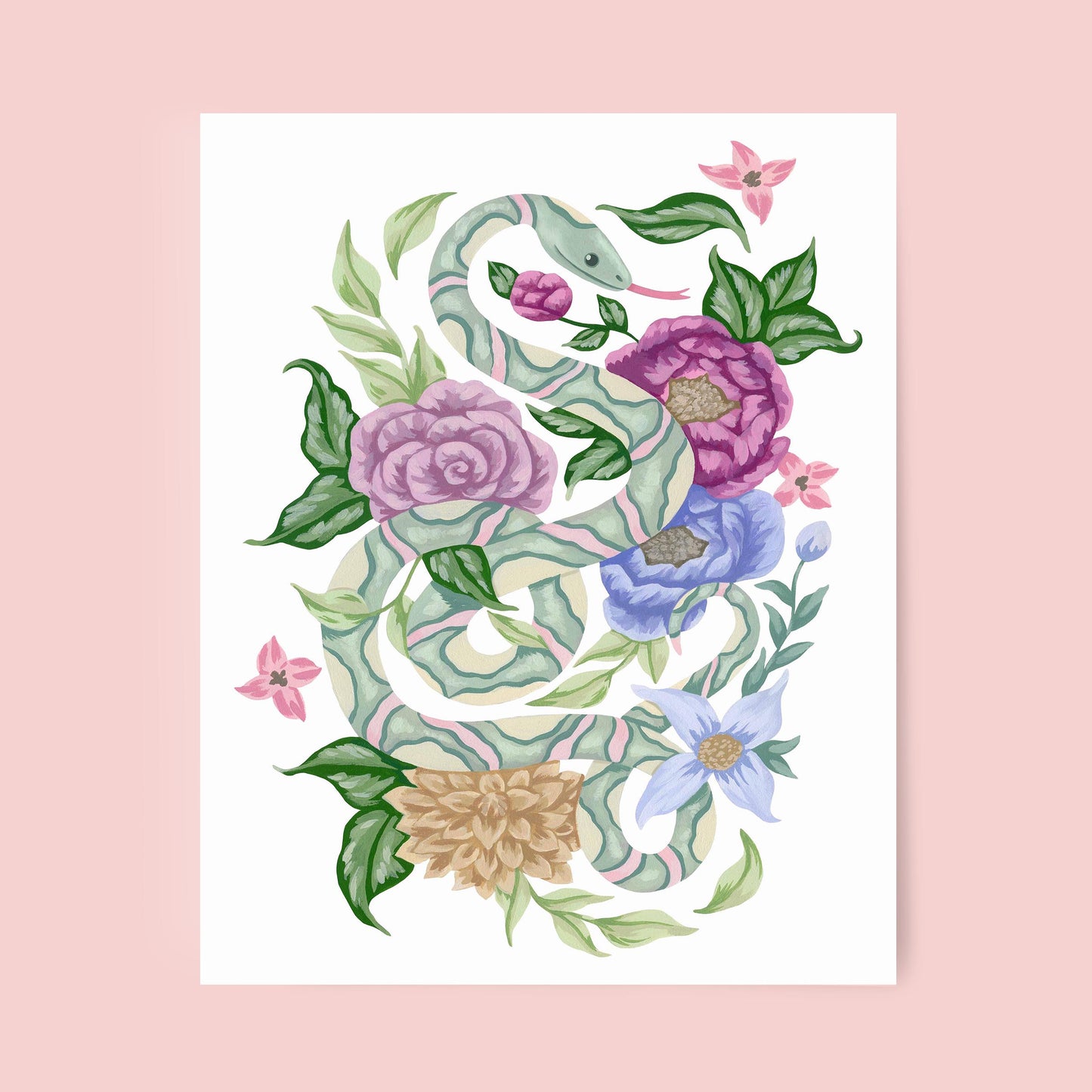 Mia Whittemore Snake Floral Art Print