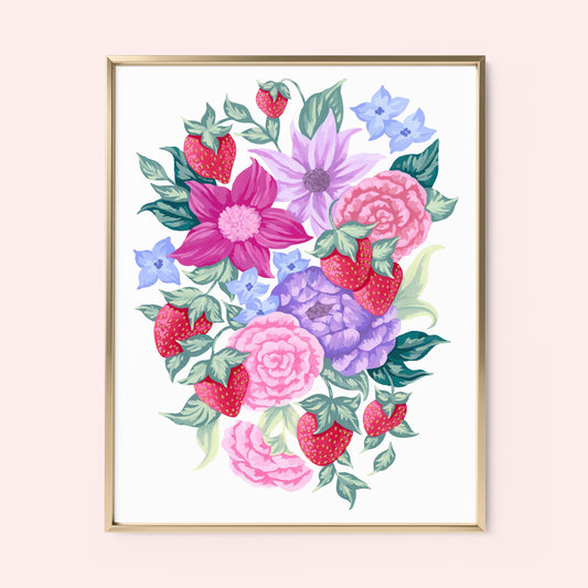 Mia Whittemore Strawberry Floral Frame