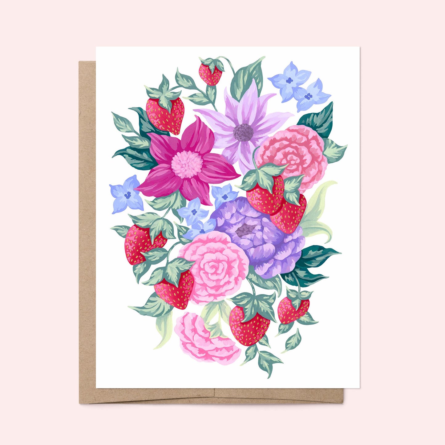 Mia Whittemore Strawberry Floral Greeting Card