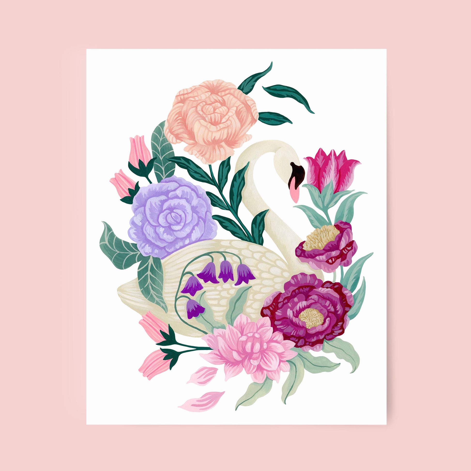 Mia Whittemore Swan Floral Art Print