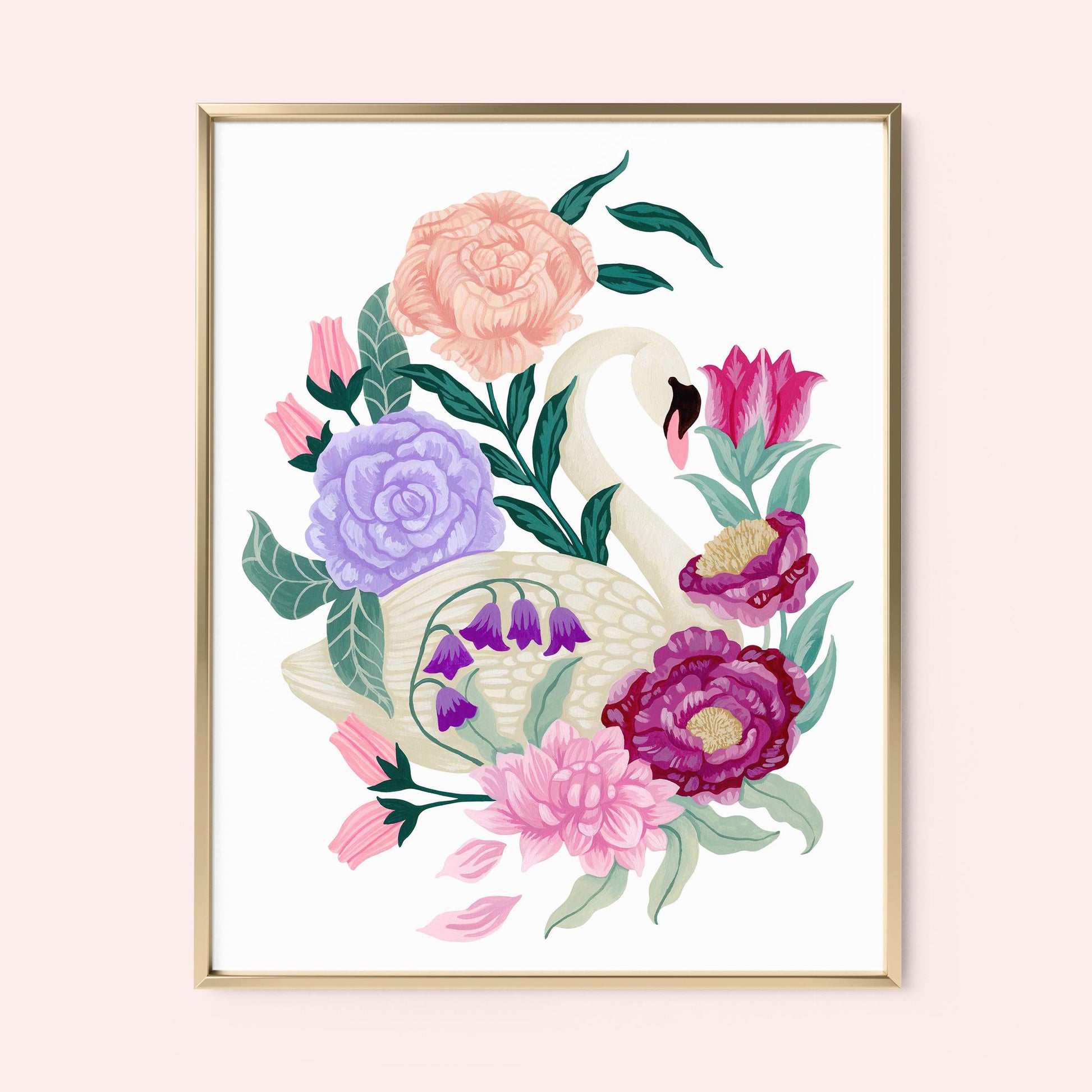 Mia Whittemore Swan Floral Frame