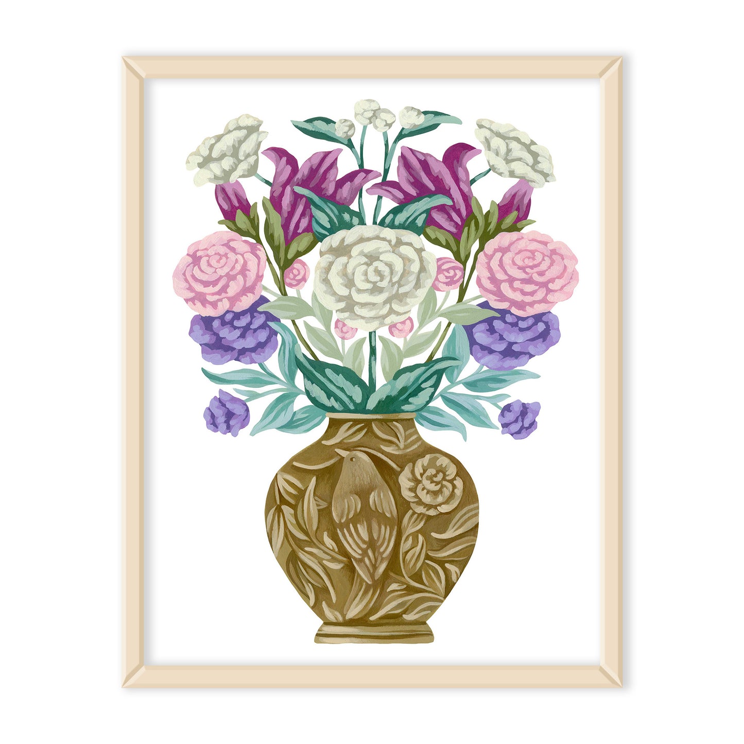 Brass Vase with Flowers Art Print