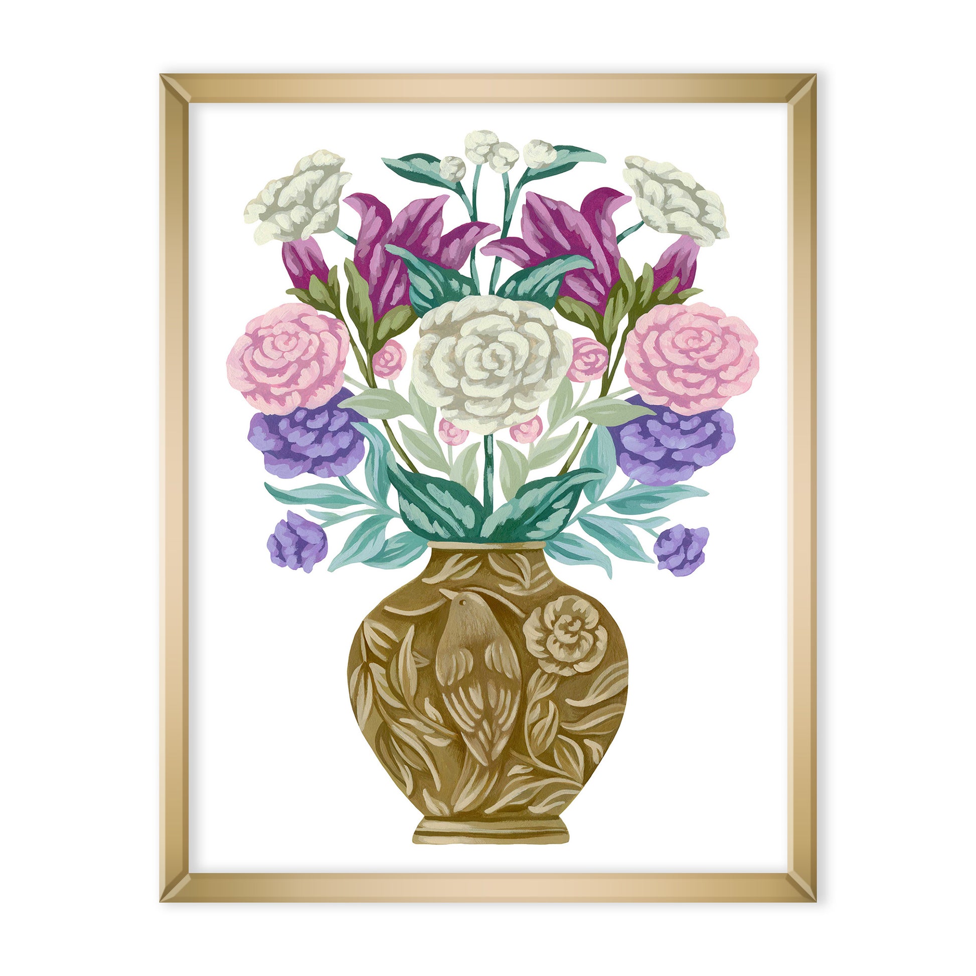 Mia_Whittemore Brass Vase With Flowers Art Print Main Image 1