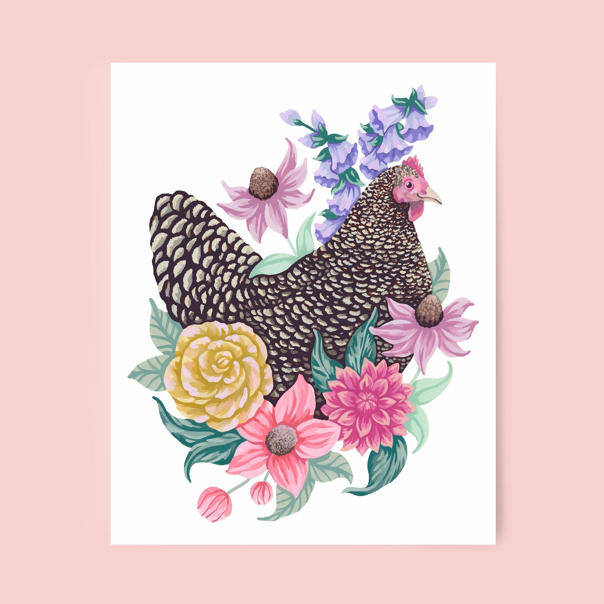 Mia Whittemore Chicken Flower Art Print 