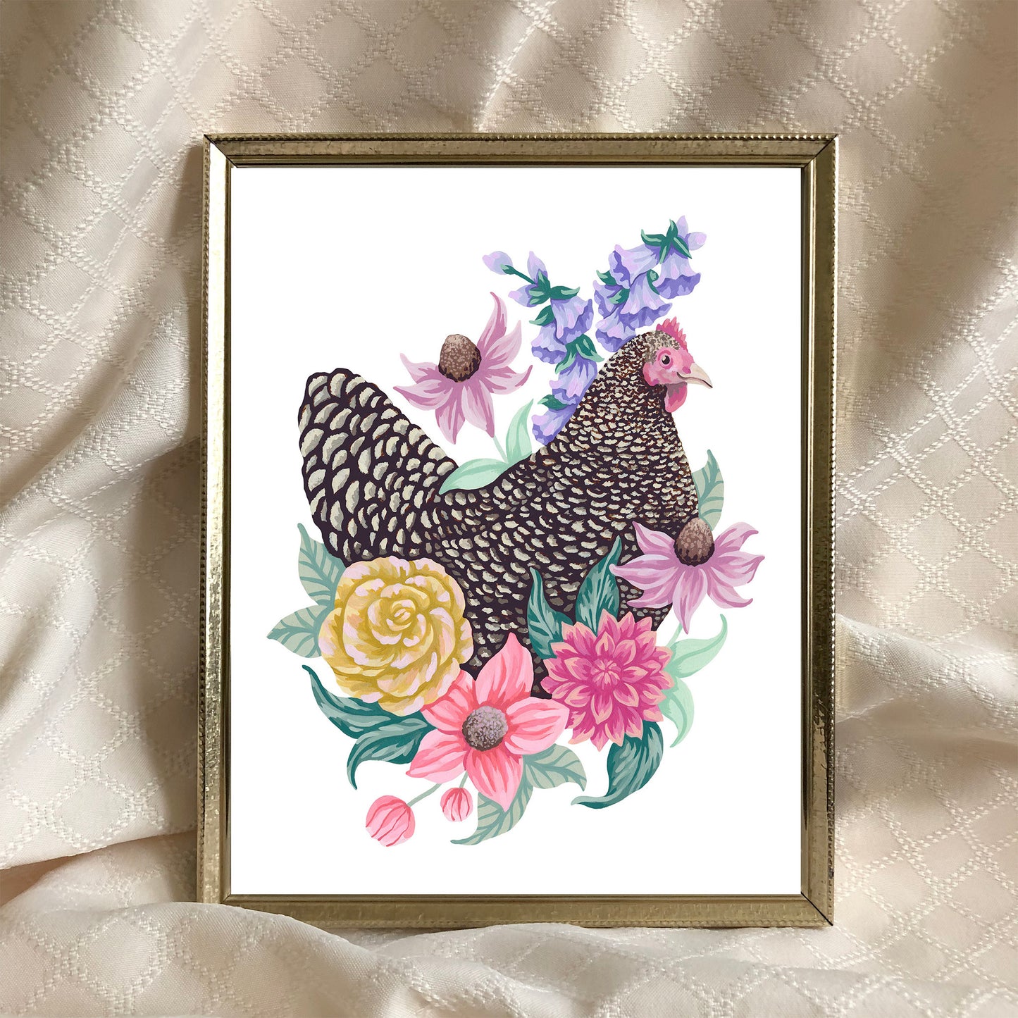 Chicken Flower Art Print