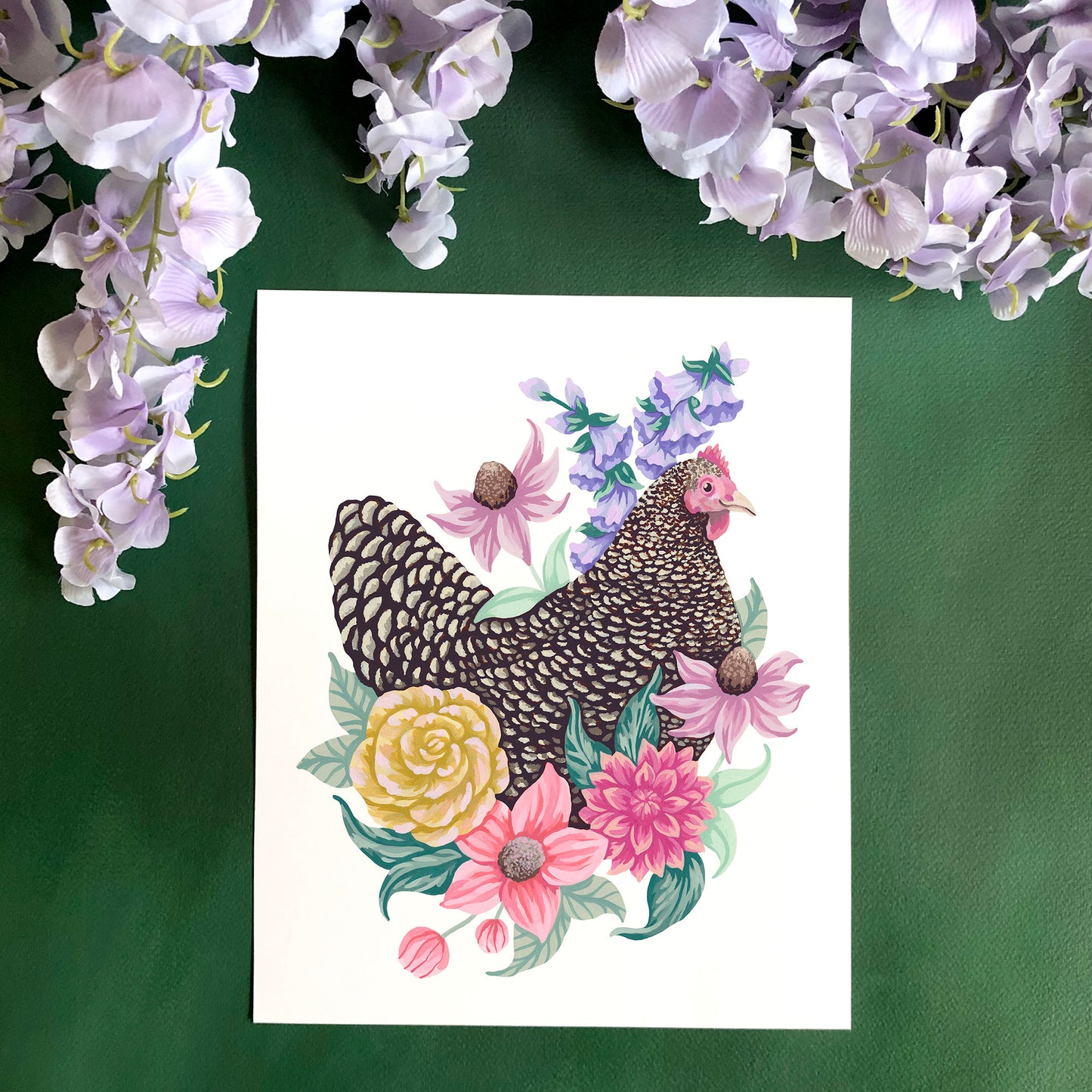 Chicken Flower Art Print