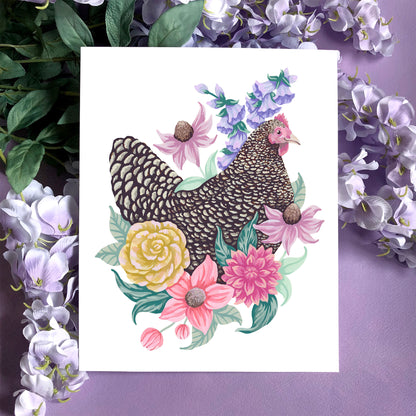 Chicken Flower Art Print